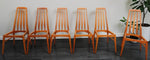 6 REFINISHED Danish Mid Century Modern Teak Chairs by Niels Koefoed, model Eva 13