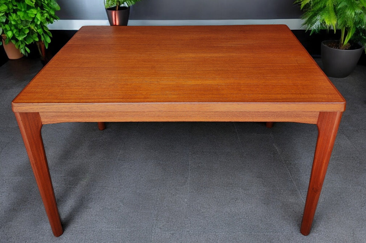 REFINISHED Danish MCM Teak Draw Leaf Table by H. Kjaernulf  47