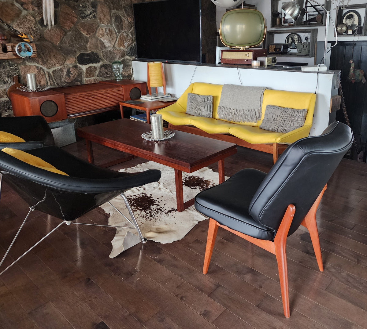 REFINISHED REUPHOLSTERED Danish Mid Century Modern Teak Framed Easy Chair