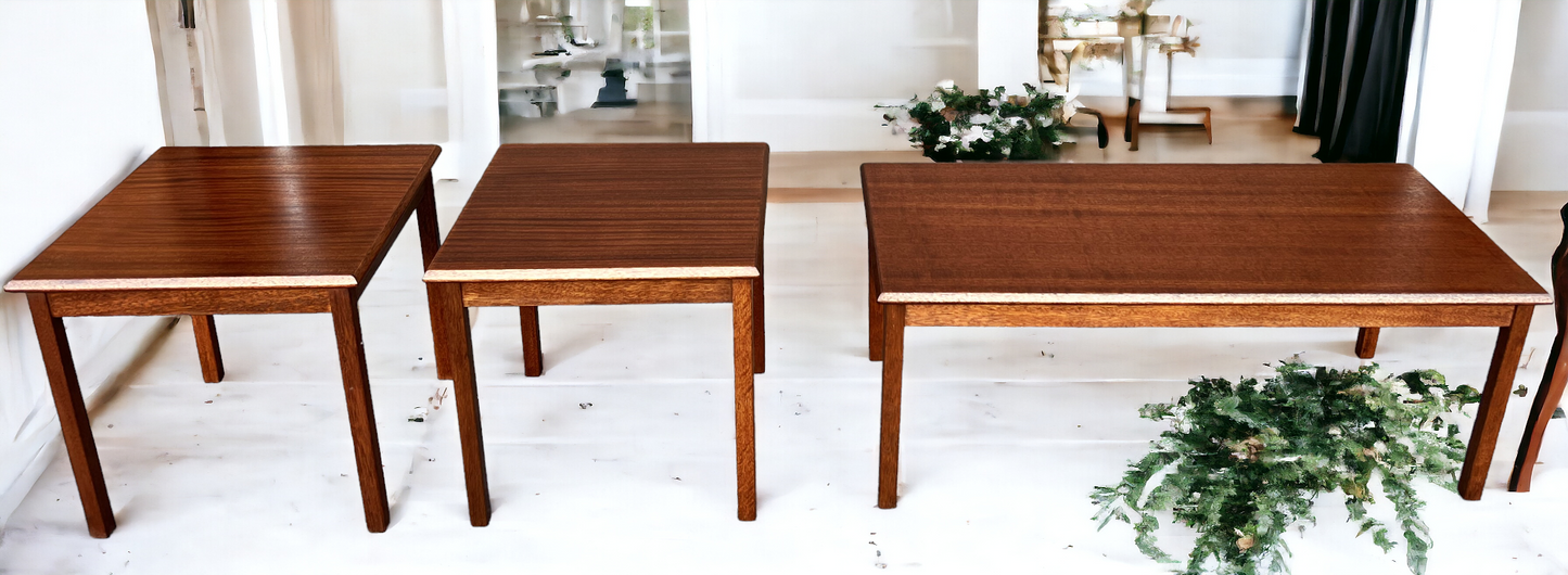 REFINISHED Set of Danish Mid Century Modern coffee table & 2 end tables
