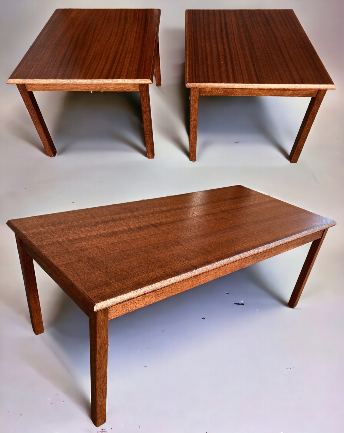 REFINISHED Set of Danish Mid Century Modern coffee table & 2 end tables