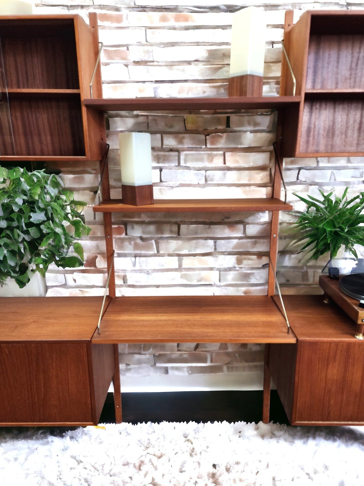 RESTORED Danish Mid Century Modern 3 Section Teak Modular Wall Unit by Poul Cadovius