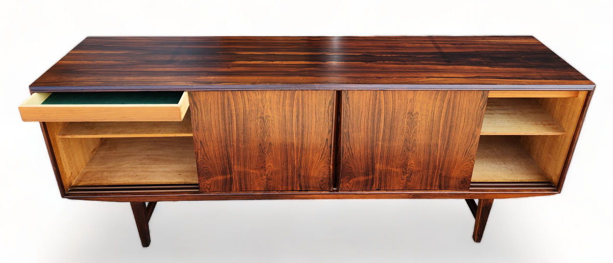 REFINISHED Danish MCM Brazilian Rosewood Sideboard by E.W.Bach  77