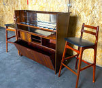 Danish Mid Century Modern Rosewood Bar by J.Andersen & 2 Chairs by E.Buch 8