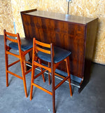 Danish Mid Century Modern Rosewood Bar by J.Andersen & 2 Chairs by E.Buch 11