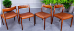 4 Danish MCM Rosewood & Leather Chairs by N.Moller #77 1