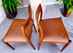 4 Danish MCM Rosewood & Leather Chairs by N.Moller #77 2