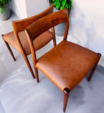 4 Danish MCM Rosewood & Leather Chairs by N.Moller #77 9