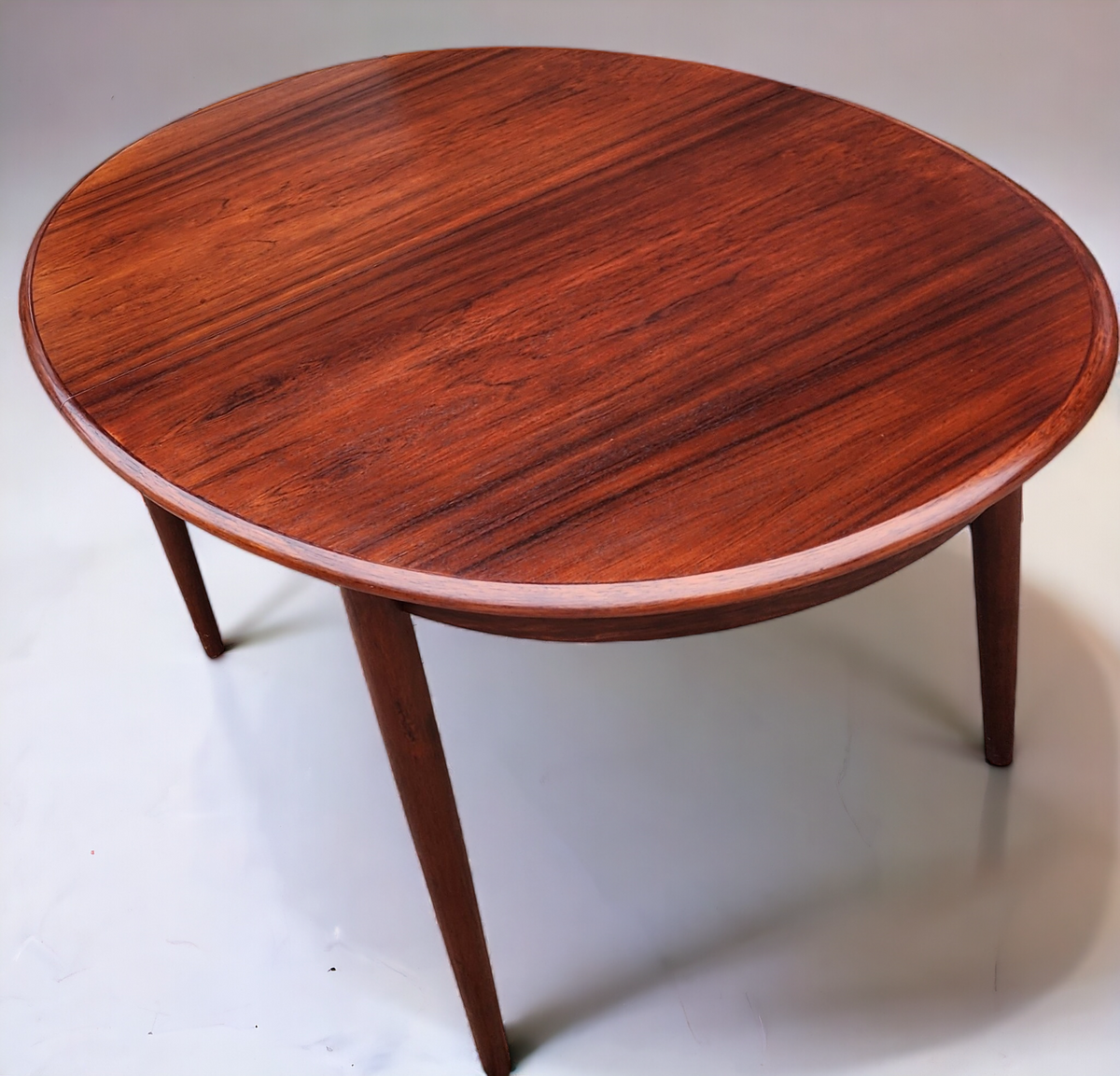 RESTORED Danish MCM Rosewood Table Oval w 2 leaves 58