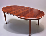 RESTORED Danish MCM Rosewood Table Oval w 2 leaves 58