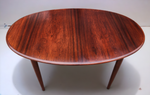 RESTORED Danish MCM Rosewood Table Oval w 2 leaves 58