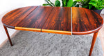 REFINISHED Danish MCM Rio Rosewood Table Round w 2 Leaves by J.Andersen 47