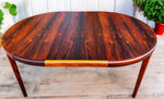 REFINISHED Danish MCM Rio Rosewood Table Round w 2 Leaves by J.Andersen 47