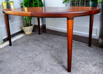 REFINISHED Danish MCM Rio Rosewood Table Round w 2 Leaves by J.Andersen 47