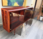 RESTORED Danish MCM Rosewood China Cabinet Display w Lighting 67