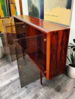 RESTORED Danish MCM Rosewood China Cabinet Display w Lighting 67