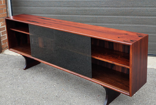RESTORED Danish MCM Rosewood Bookcase Display TV Media Console 71"