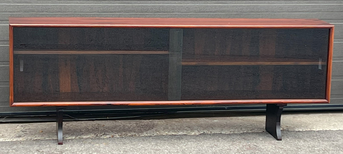 RESTORED Danish MCM Rosewood Bookcase Display TV Media Console 71