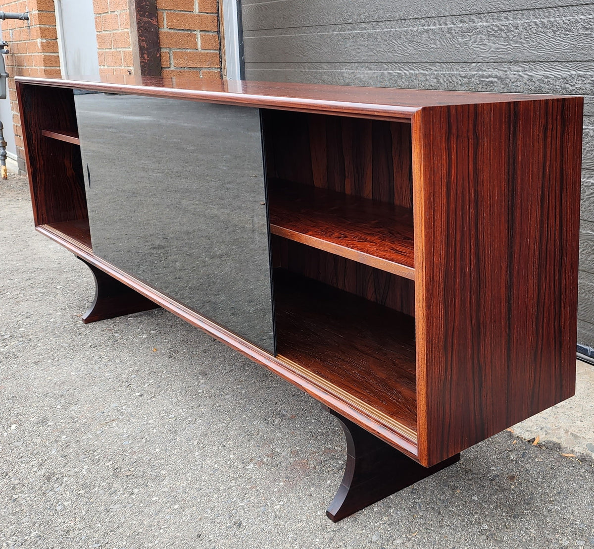 RESTORED Danish MCM Rosewood Bookcase Display TV Media Console 71