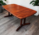 REFINISHED Danish MCM Rosewood Table Self Storing, 65