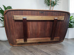 REFINISHED Danish MCM Rosewood Table Self Storing, 65