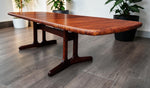 REFINISHED Danish MCM Rosewood Table Self Storing, 65