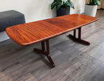 REFINISHED Danish MCM Rosewood Table Self Storing, 65