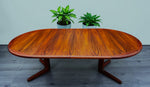 REFINISHED Danish MCM Rosewood Table Round w 2 Leaves by Dyrlund, 47