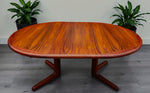 REFINISHED Danish MCM Rosewood Table Round w 2 Leaves by Dyrlund, 47
