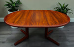 REFINISHED Danish MCM Rosewood Table Round w 2 Leaves by Dyrlund, 47