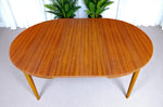 REFINISHED Danish Mid Century Modern Teak Table by Farstrup Round to Oval 43