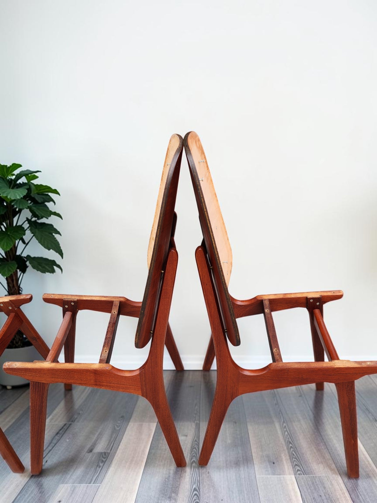 8 RESTORED Danish MCM Teak Shield Back Chairs by A. H. Olsen, will be REUPHOLSTERED