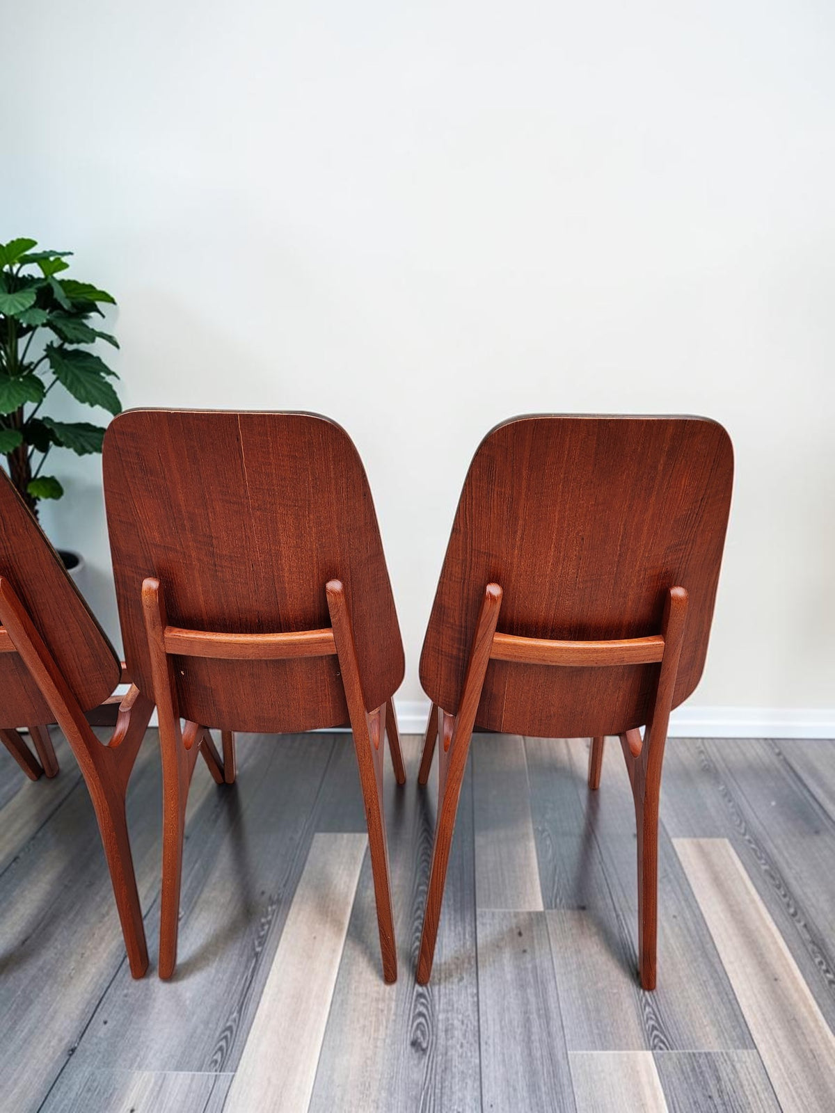 8 RESTORED Danish MCM Teak Shield Back Chairs by A. H. Olsen, will be REUPHOLSTERED