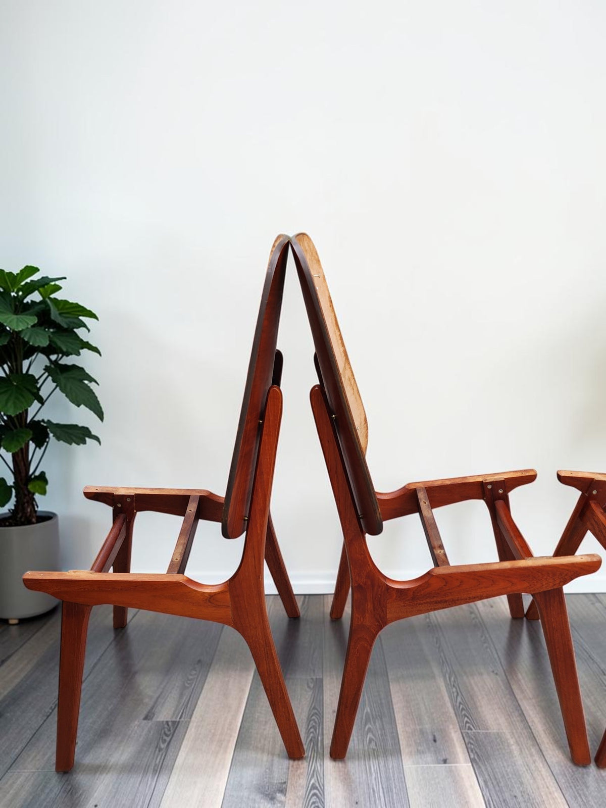 8 RESTORED Danish MCM Teak Shield Back Chairs by A. H. Olsen, will be REUPHOLSTERED