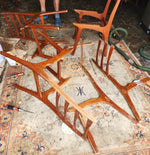 4 REUPHOLSTERED & REFINISHED Danish Mid Century Modern Teak Ladderback Chairs 18