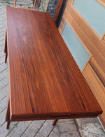 REFINISHED Danish Mid Century Modern Metamorphic Teak ‘Elevator’ Table by Kai Kristiansen, 3 Tables in 1 9