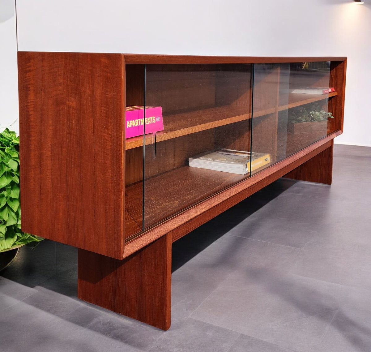 REFINISHED Danish MCM Teak TV Media Console by Clausen & Son w Finished Back 73