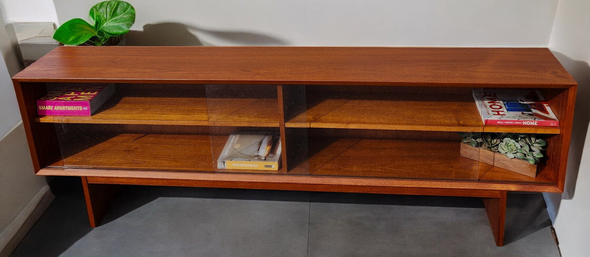 REFINISHED Danish MCM Teak TV Media Console by Clausen & Son w Finished Back 73
