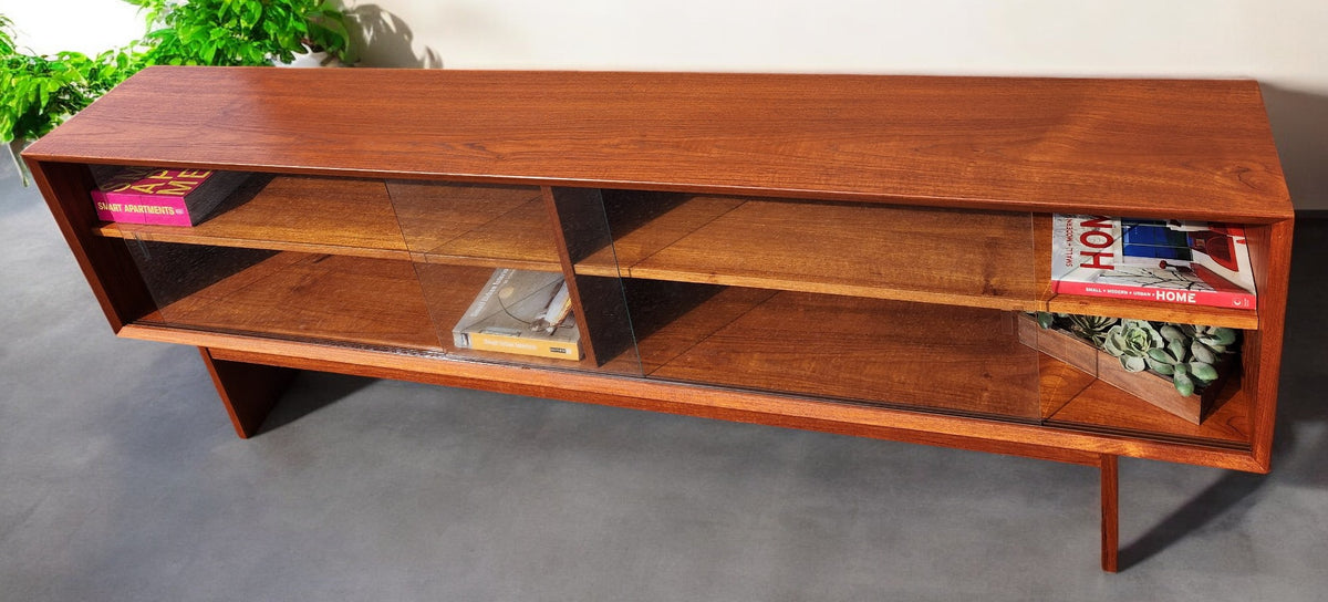 REFINISHED Danish MCM Teak TV Media Console by Clausen & Son w Finished Back 73