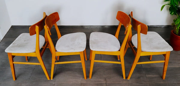 4 RESTORED Danish Mid Century Modern Teak Chairs by Farstrup