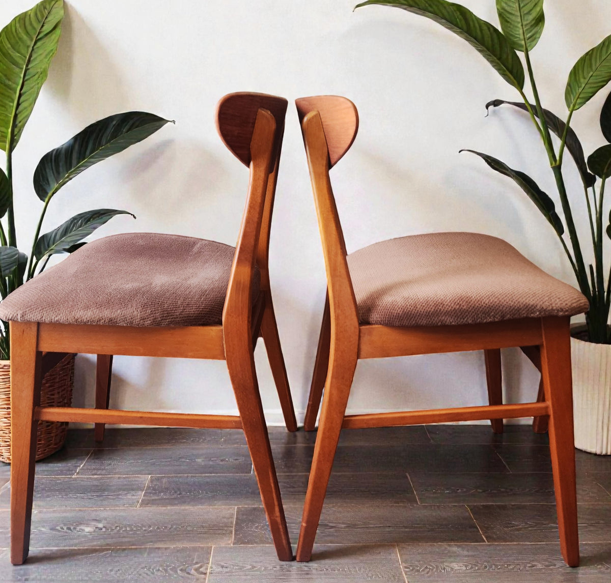 6 RESTORED Danish Mid Century Modern Teak & Beech Chairs by Farstrup