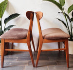 6 RESTORED Danish Mid Century Modern Teak & Beech Chairs by Farstrup 1