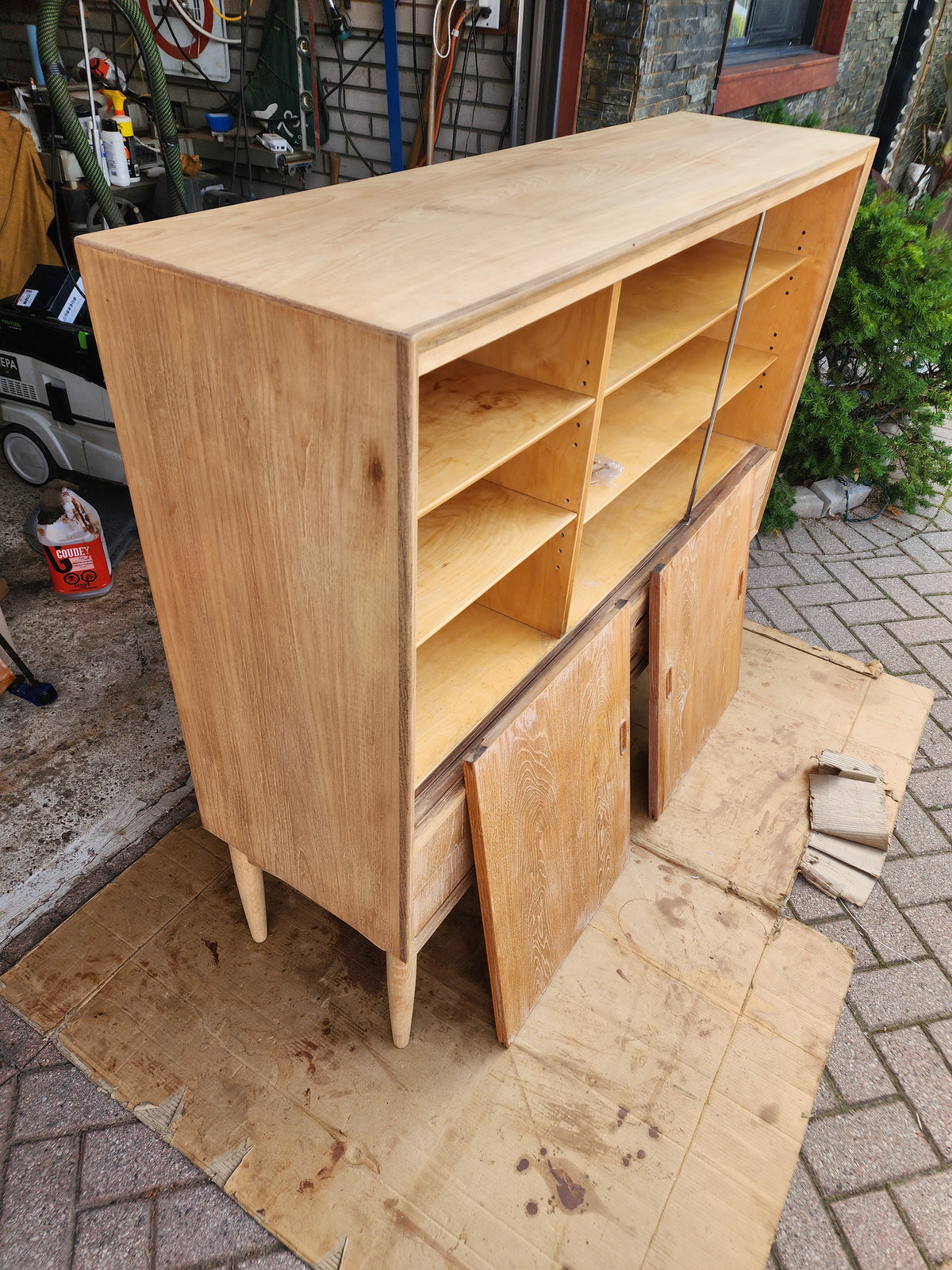 REFINISHED Danish Mid Century Modern Teak Highboard 59