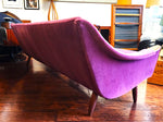 REFINISHED REUPHOLSTERED in Wool Mohair Danish Mid Century Modern Teak Sofa 93
