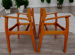 2 REFINISHED will be REUPHOLSTERED Danish MCM E. Buch Teak Armchairs #50 1