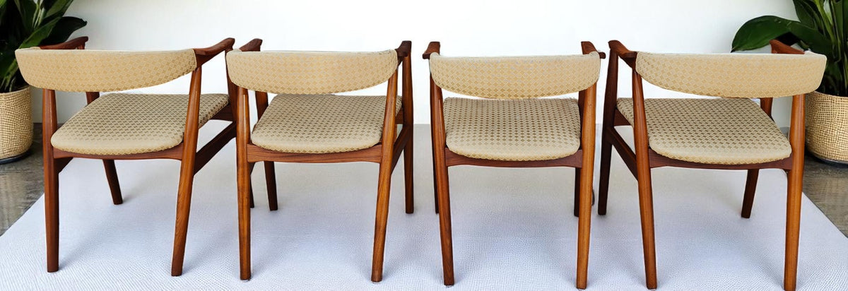 2 REFINISHED Danish Mid Century Modern Teak Armchairs by Th. Harlev (2 pairs available)