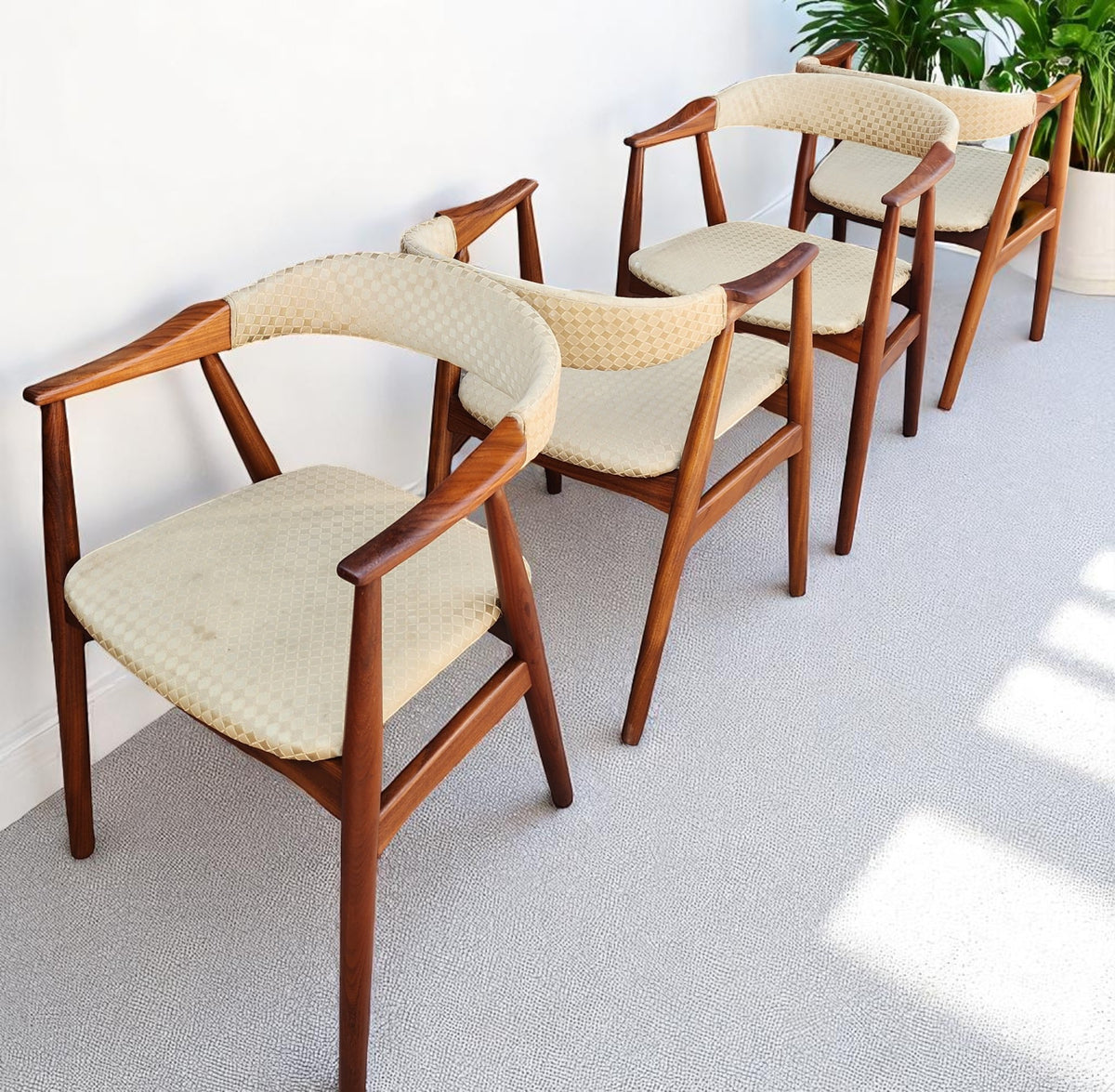 2 REFINISHED Danish Mid Century Modern Teak Armchairs by Th. Harlev (2 pairs available)