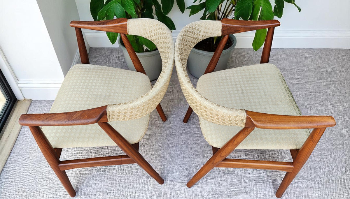 2 REFINISHED Danish Mid Century Modern Teak Armchairs by Th. Harlev (2 pairs available)