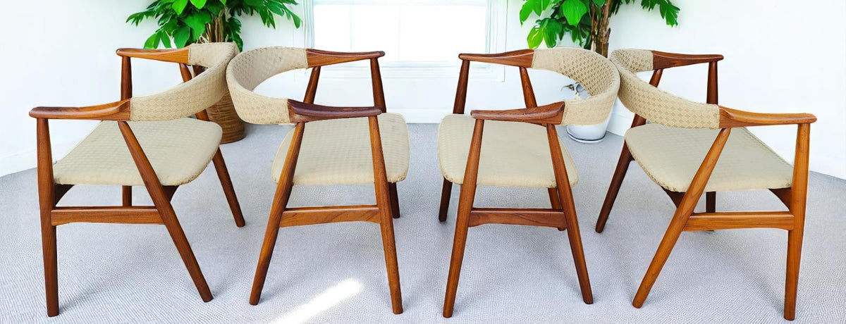 2 REFINISHED Danish Mid Century Modern Teak Armchairs by Th. Harlev (2 pairs available)