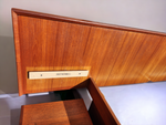 REFINISHED Danish Mid Century Modern Teak Bed w Floating Nightstands Queen 9